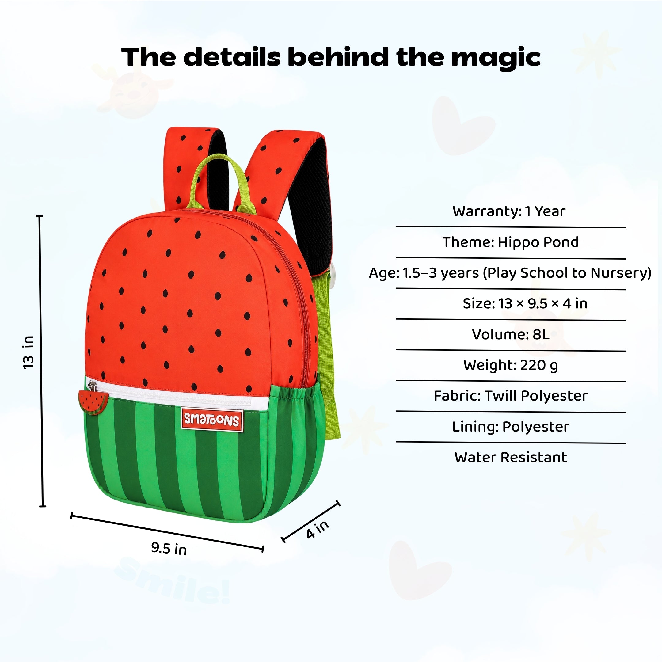 Watermelon Slice Preschool Doodler Backpack
