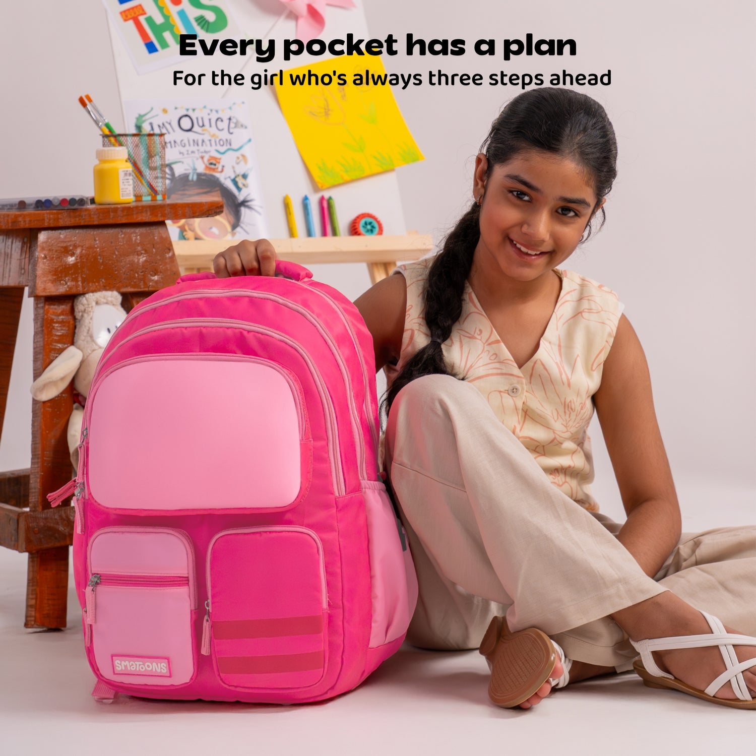 Pink Blocks Senior Dreamcatcher Backpack