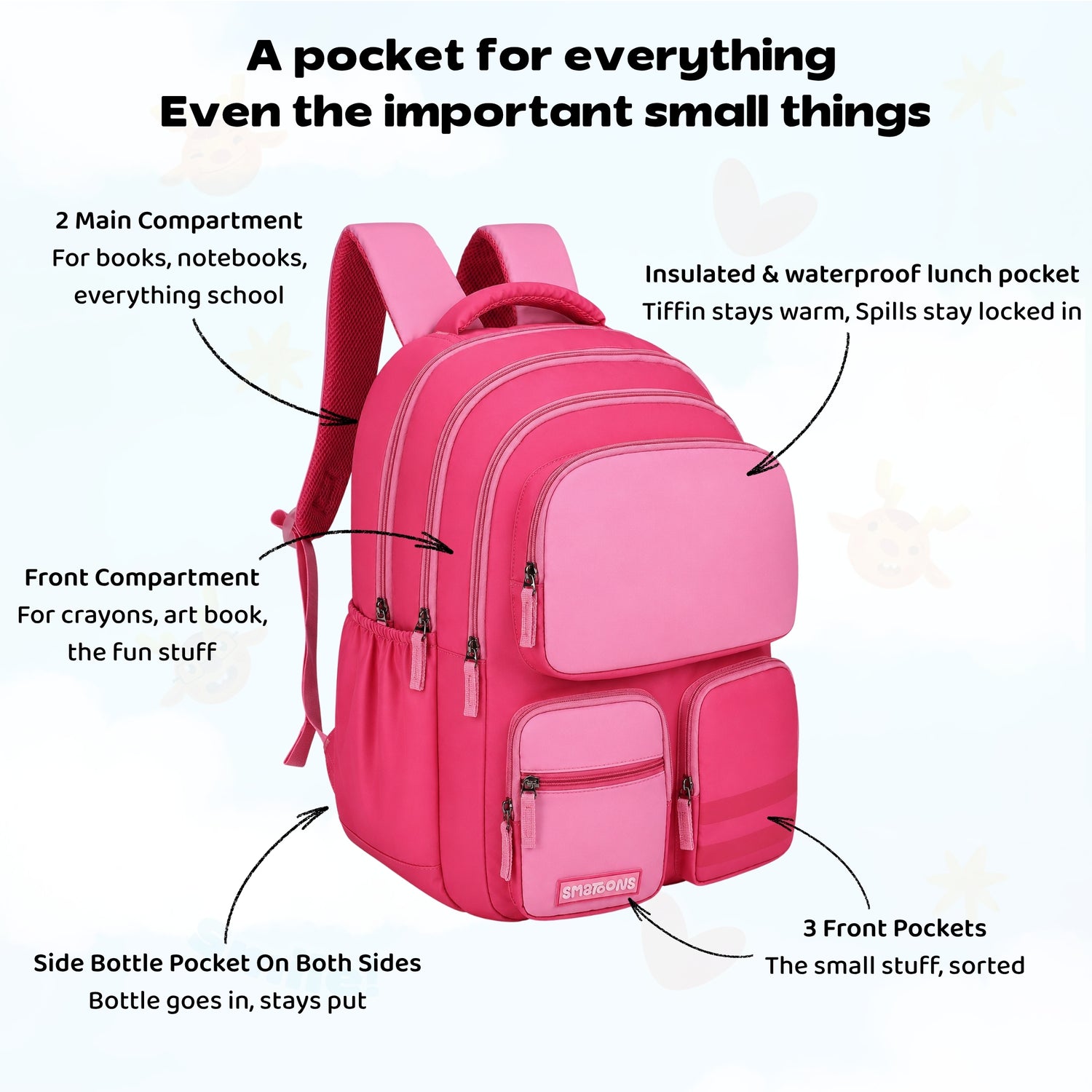 Pink Blocks Senior Dreamcatcher Backpack