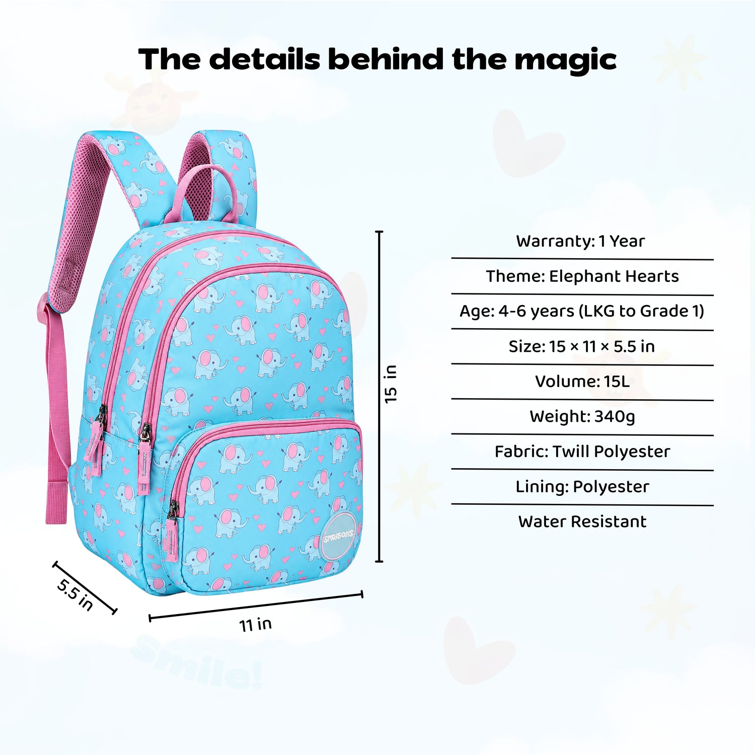 Elephant Hearts Junior Joyrider Backpack
