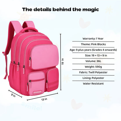 Pink Blocks Senior Dreamcatcher Backpack