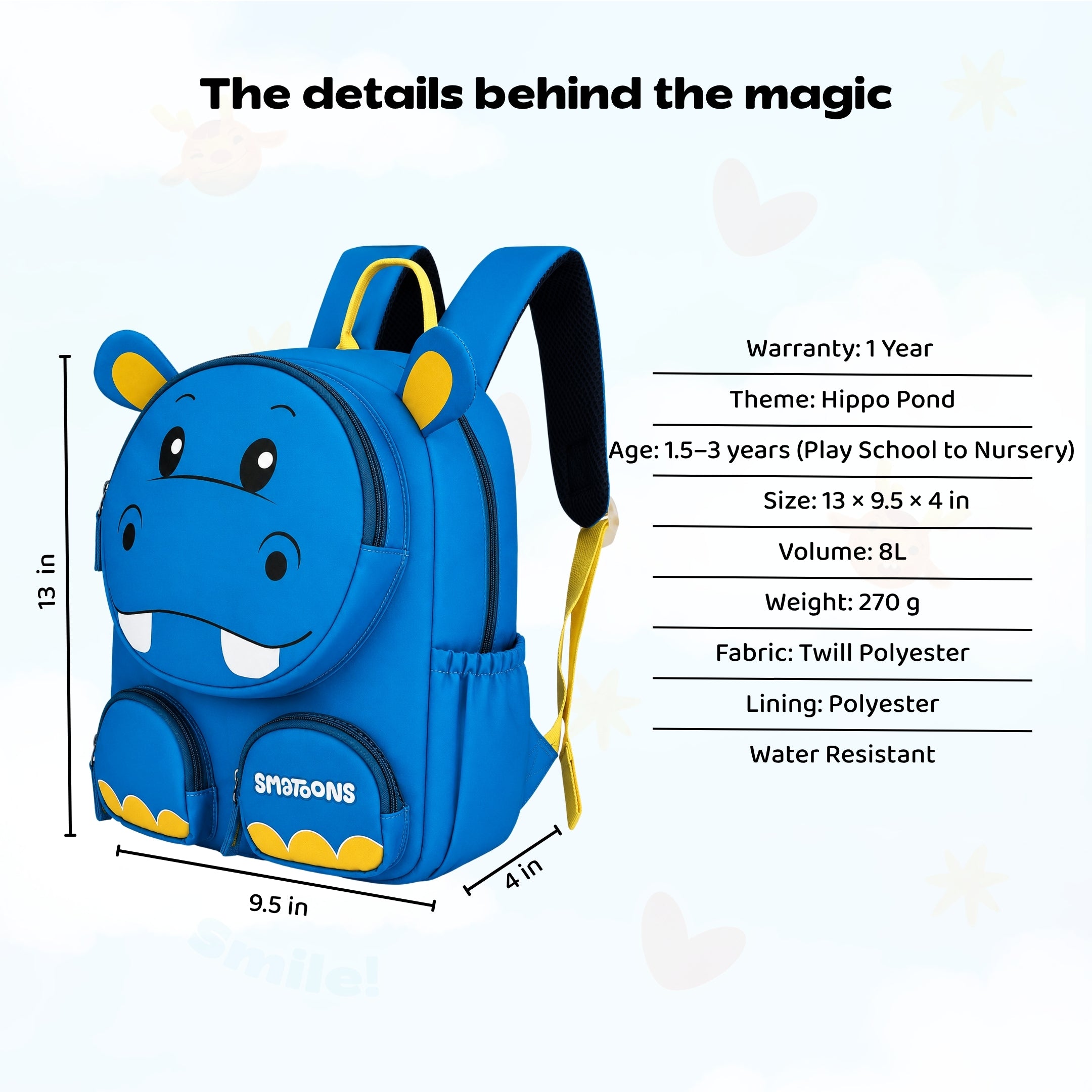 Hippo Pond Preschool Doodler Backpack