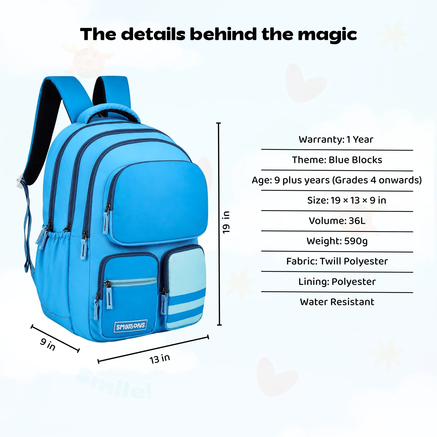 Blue Blocks Senior Dreamcatcher Backpack