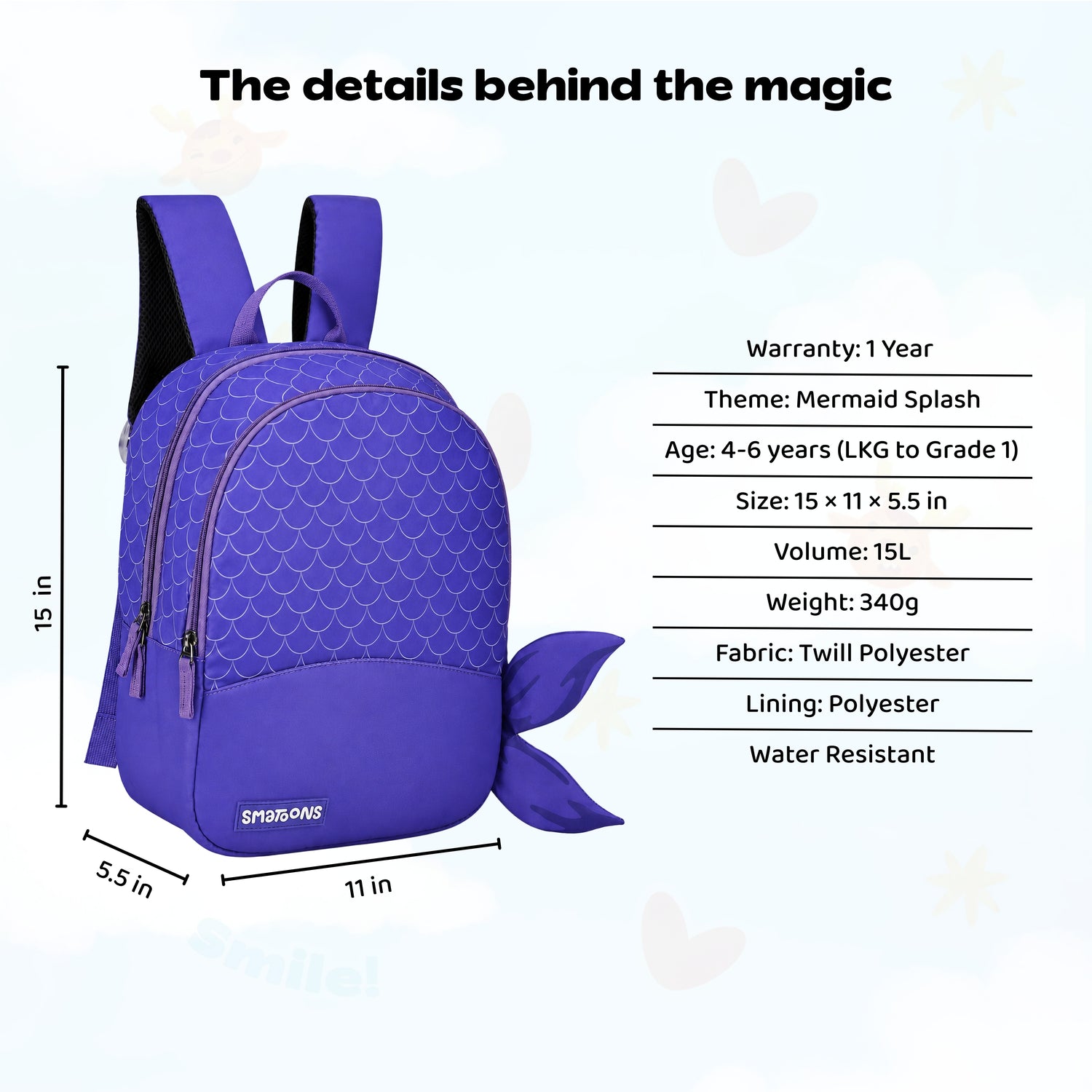 Mermaid Splash Junior Joyrider Backpack